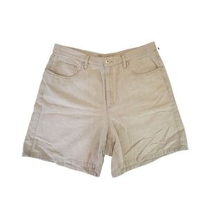 Liz Claiborne Women's Beige Cotton Blend High Waisted Shorts Size 14